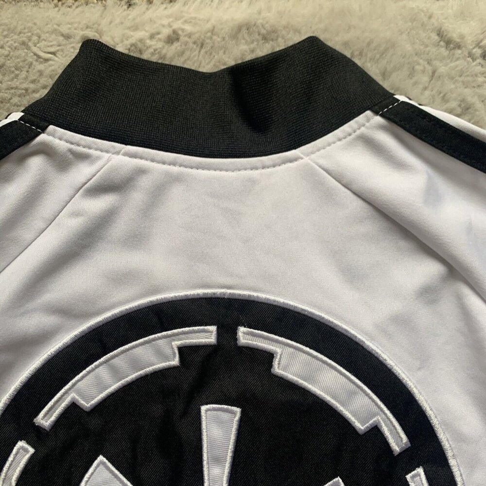 Disney Star Wars Imperial Logo Jacket Zipper Closure Size Large White & Black - Picture 7 of 12